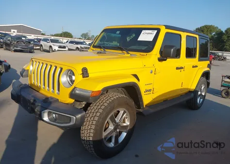 2020 Jeep Wrangler Unlimited Sahara 4X4 z USA, uszkodzony, nr VIN 1C4HJXEN3LW327930